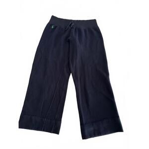 Ralph Lauren Navy Wide Leg Sweatpants Elastic Waist Drawstring Size Lg